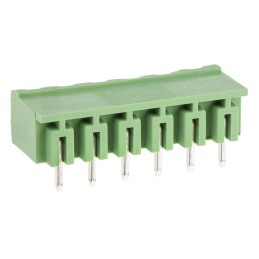 10 pcs - RS PRO 5.08mm Pitch 6 Way Right Angle Pluggable Terminal Block, Header, Through Hole, Solder Termination