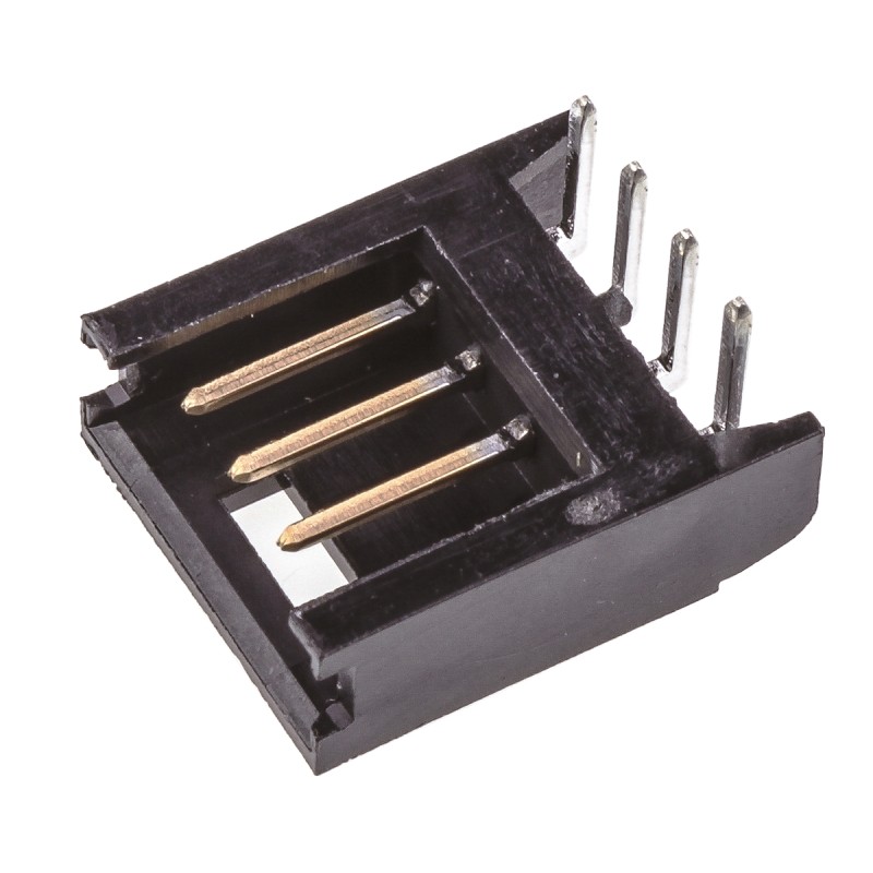 10 pcs - TE Connectivity AMPMODU MOD II Series Right Angle Through Hole PCB Header, 4 Contact(s), 2.54mm Pitch, 1 Row(s),