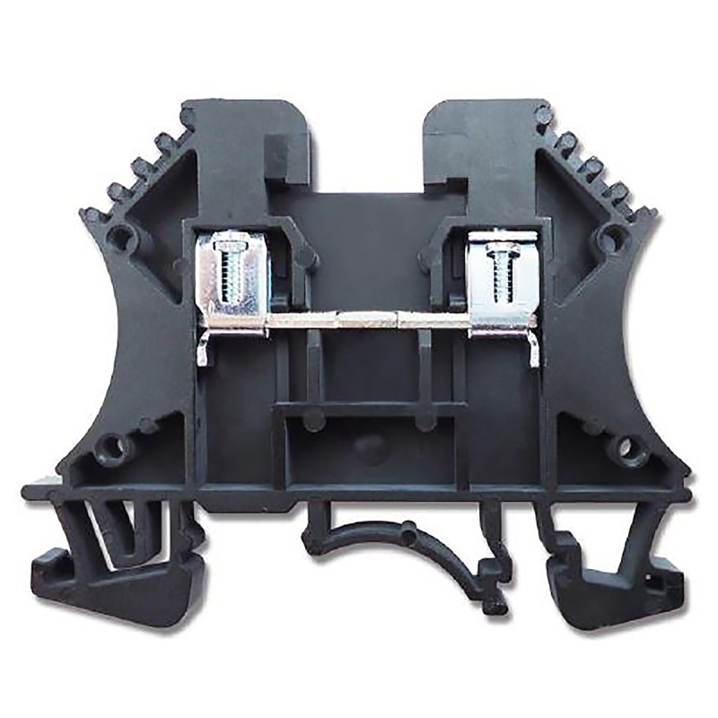 10 pcs - RS PRO Black DIN Rail Terminal Block, 2.5mm², Single-Level, Screw Termination