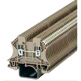 10 pcs - RS PRO Black DIN Rail Terminal Block, 2.5mm², Single-Level, Screw Termination