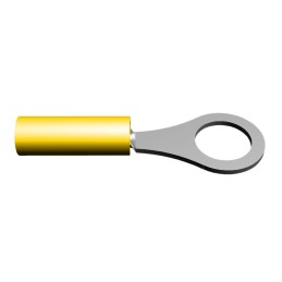 10 pcs - TE Connectivity, PIDG Insulated Ring Terminal, 8, M4 Stud Size, 0.1mm² to 0.4mm² Wire Size, Yellow