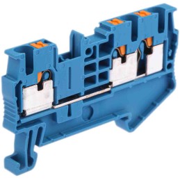 10 pcs - Phoenix Contact PT 2.5-TWIN BU Series Blue Feed Through Terminal Block, 0.14 - 4mm², Single-Level, Push In