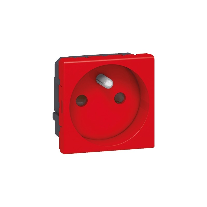 1 pcs - Legrand Red 1 Gang Plug Socket, 16A, Type E - French, Indoor Use