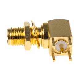 1 pcs - Telegartner, jack Through Hole SMA Connector, 50Ω, Solder Termination, Right Angle Body