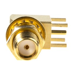 1 pcs - Telegartner, jack Through Hole SMA Connector, 50Ω, Solder Termination, Right Angle Body