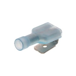 10 pcs - Molex 19013 Blue Insulated Female Spade Connector, Piggyback Terminal, 6.35 x 0.81mm Tab Size