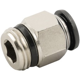 10 pcs - RS PRO Push-in Fitting, R 1/8 Male to Push In 6 mm, Threaded-to-Tube Connection Style