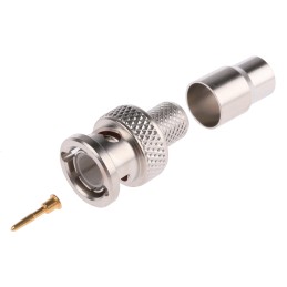 1 pcs - Radiall, Plug Cable Mount BNC Connector, 75Ω, Crimp Termination, Straight Body