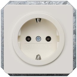 1 pcs - Siemens White 1 Gang Plug Socket, 16A, Schuko, Indoor Use