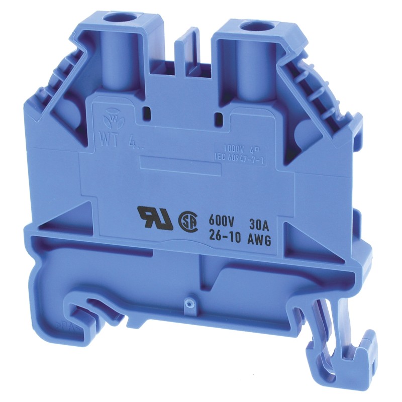 10 pcs - Wieland WT 4 Series Blue Feed Through Terminal Block, Single-Level, Screw Termination, ATEX