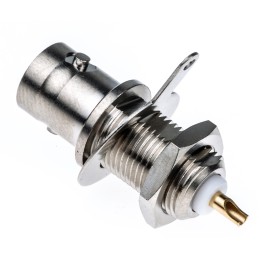 1 pcs - Radiall R141 Series Straight 50Ω Panel Mount Bulkhead Fitting BNC Connector, jack, Nickel, Solder Termination