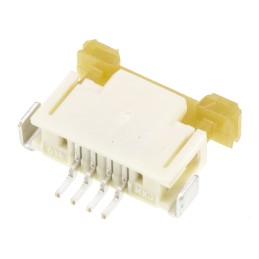 10 pcs - Molex, Easy-On, 52207 1mm Pitch 4 Way Right Angle Female FPC Connector, ZIF Top Contact