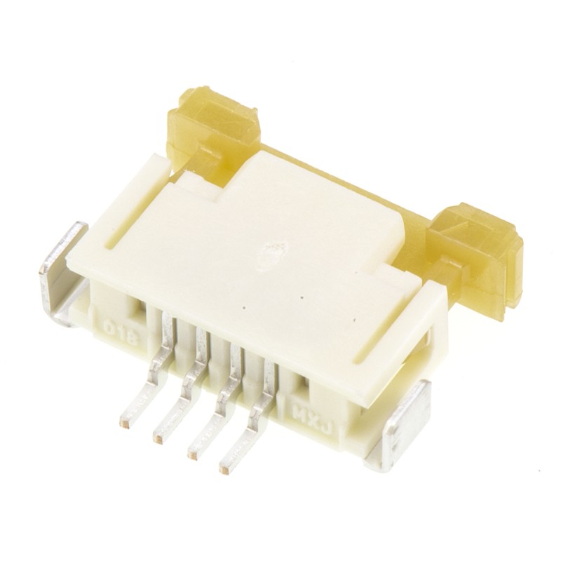 10 pcs - Molex, Easy-On, 52207 1mm Pitch 4 Way Right Angle Female FPC Connector, ZIF Top Contact