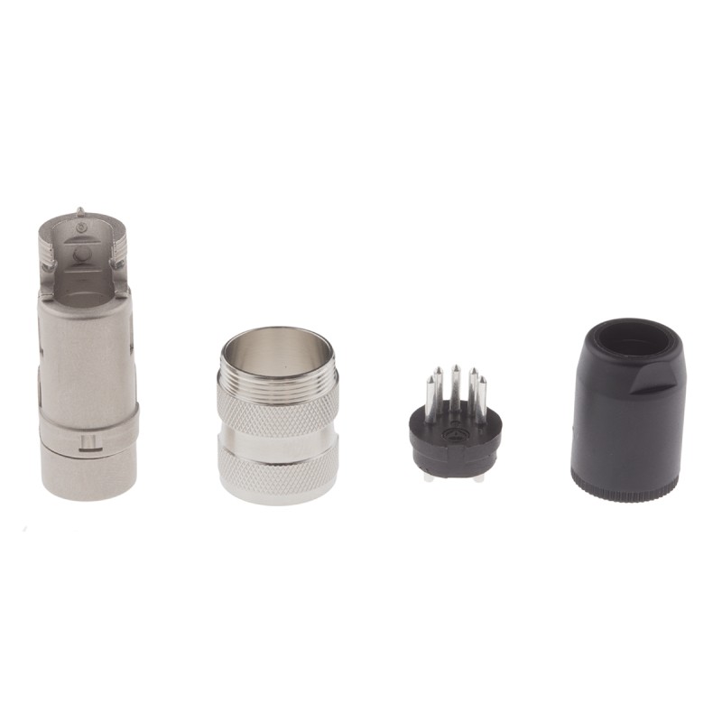 1 pcs - Amphenol Industrial, C 091 A 5 Pole M16 Din Plug, DIN 41524, 4A, 100 V IP40, Screw Lock, Male, Cable Mount