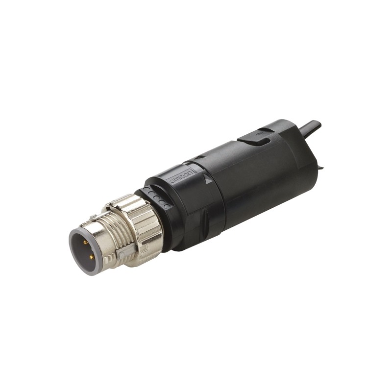 1 pcs - Omron Circular Connector, 4 Contacts, Cable Mount, M12 Connector, Plug, Male, IP67, XS5 Series