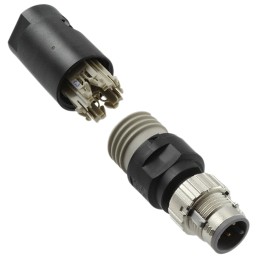 1 pcs - Omron Circular Connector, 4 Contacts, Cable Mount, M12 Connector, Plug, Male, IP67, XS5 Series