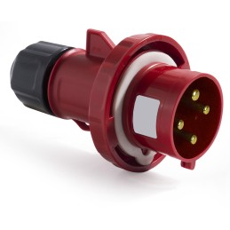 1 pcs - RS PRO IP67 Red Cable Mount 3P + E Industrial Power Plug, Rated At 32A, 380 - 415 V