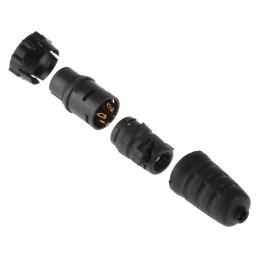 1 pcs - Switchcraft Circular Connector, 4 Contacts, Cable Mount, Plug, Male, IP68, IP69K, EN3 Series