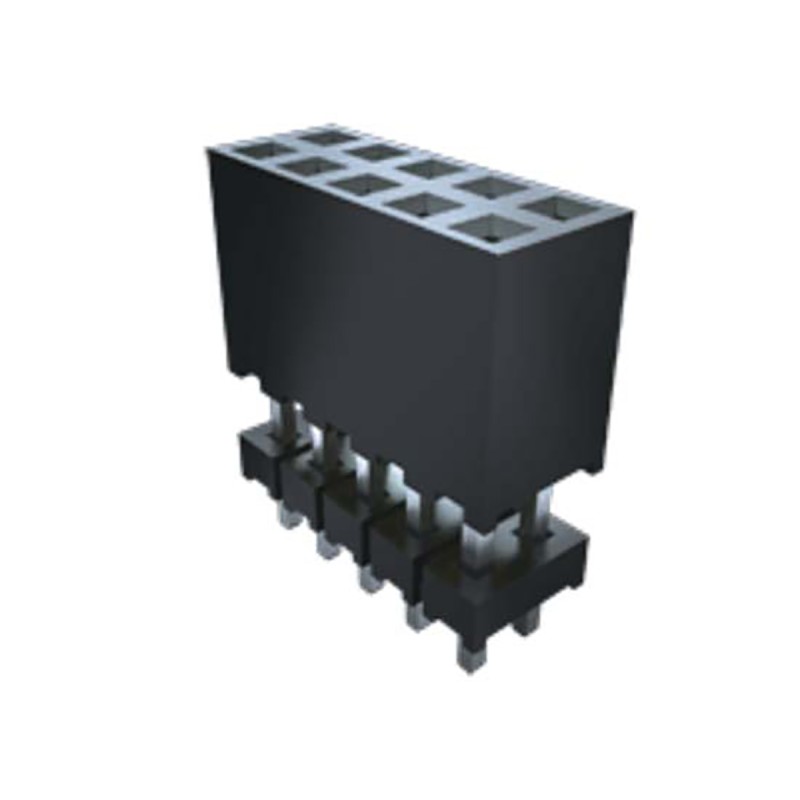9 pcs - Samtec ESQT Series Straight Through Hole Mount PCB Socket, 30-Contact, 4-Row, 2mm Pitch, Solder Termination