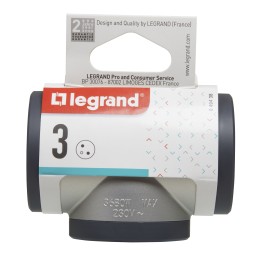1 pcs - Legrand French / German Multi Outlet Plug, 16A, Plug-In
