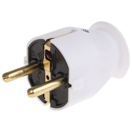 1 pcs - French / German Mains Plug, 16A, Cable Mount, 250 V ac