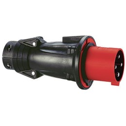 1 pcs - Legrand, HYPRA IP44 Red Cable Mount 3P + N + E Industrial Power Plug, Rated At 64A, 415 V
