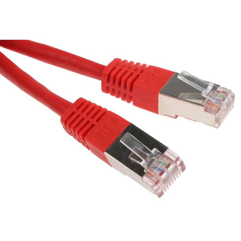 1 pcs - RS PRO Cat6 Male RJ45 to Male RJ45 Ethernet Cable, S/FTP, Red PVC Sheath, 2m