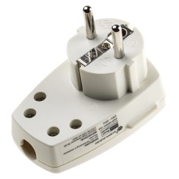 1 pcs - Kopp White Cable Mount 2P Mains Connector Plug, Rated At 16A, 250 V