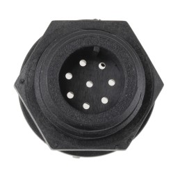 1 pcs - Bulgin Circular Connector, 8 Contacts, Rear Mount, Miniature Connector, Plug, Male, IP68, Buccaneer 400 Series
