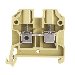 10 pcs - Weidmuller SAK Series Beige Feed Through Terminal Block, 4mm², Single-Level, Screw Termination, IECEx