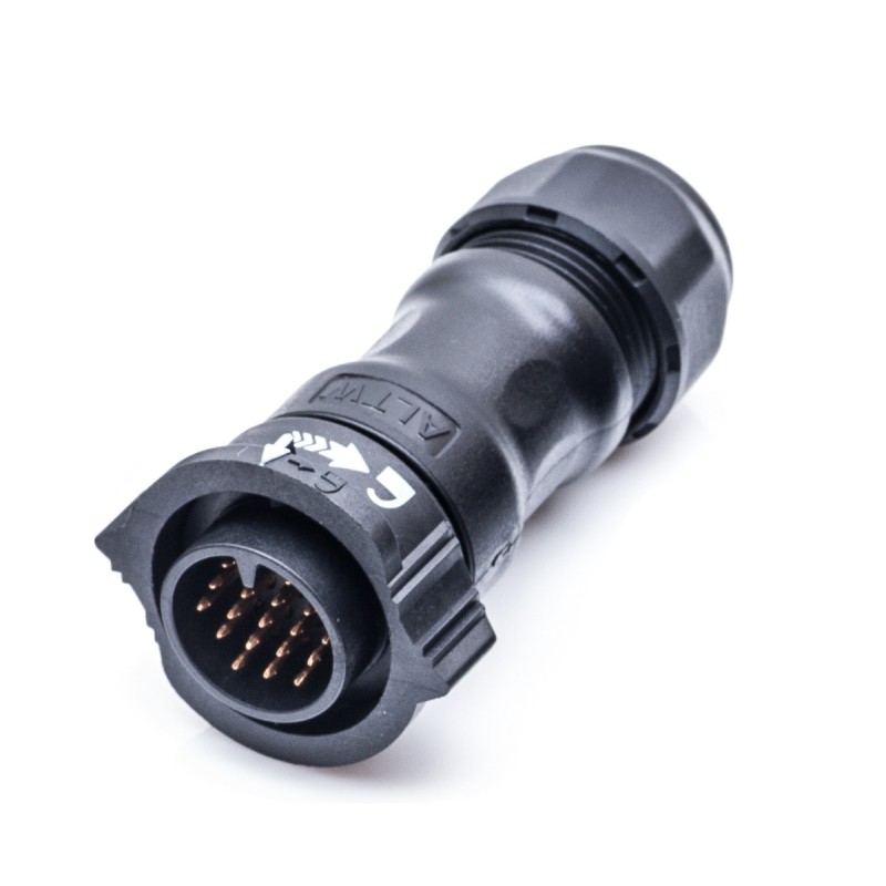 1 pcs - Amphenol Industrial Circular Connector, 12 Contacts, Cable Mount, Plug, Male, IP68, X-Lok Series