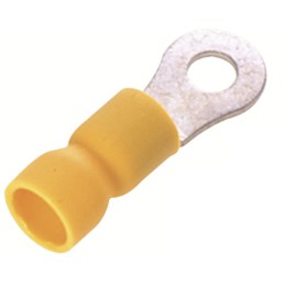 100 pcs - RS PRO Insulated Ring Terminal, 5.3mm Stud Size, 4mm² to 6mm² Wire Size, Yellow