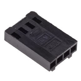10 pcs - TE Connectivity, AMPMODU MOD IV Female Connector Housing, 2.54mm Pitch, 4 Way, 1 Row