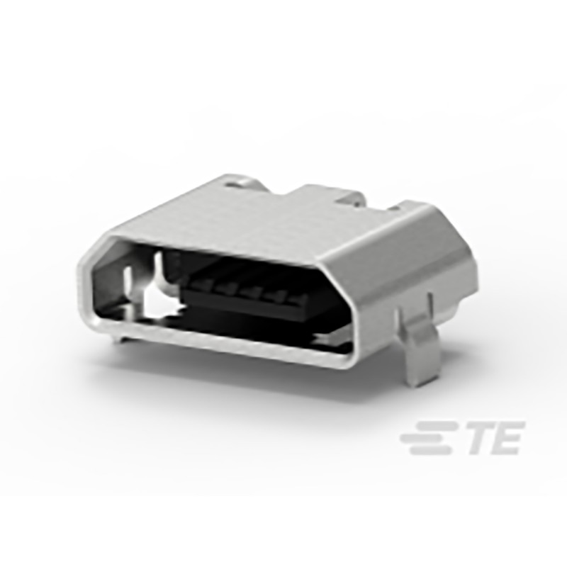 1000 pcs - TE Connectivity Right Angle, SMT, Socket Type Micro 2.0 USB Connector