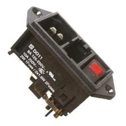 1 pcs - Schurter C14 Panel Mount IEC Connector Male, 10A, 250 V, Fuse Size 5 x 20mm
