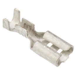 100 pcs - TE Connectivity FASTON .187 Uninsulated Female Spade Connector, Receptacle, 4.75 x 0.81mm Tab Size, 0.5mm² to 1.5mm²