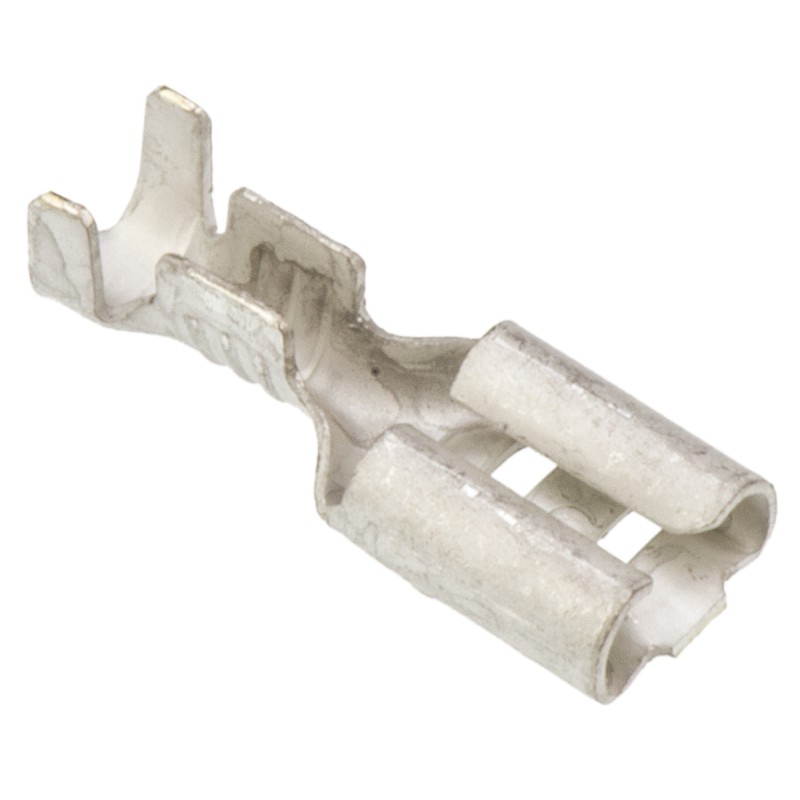 100 pcs - TE Connectivity FASTON .187 Uninsulated Female Spade Connector, Receptacle, 4.75 x 0.81mm Tab Size, 0.5mm² to 1.5mm²