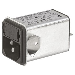 1 pcs - Schurter 6A, 125 V ac, 250 V ac Male Snap-In Filtered IEC Connector 4301.6004, Quick Connect 1, 2 Fuse