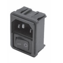 1 pcs - TE Connectivity 15A, 250 V ac Male Flange Mount IEC Inlet Filter 2 Pole 15CE1