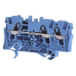 10 pcs - Wago TOPJOB S, 2004 Series Blue DIN Rail Terminal Block, 4mm², Single-Level, Push-In Cage Clamp Termination, ATEX, IEC