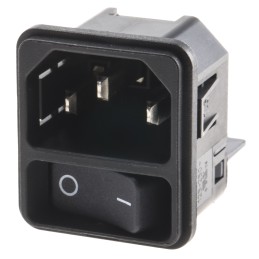 1 pcs - Schurter C14 Snap-In IEC Connector Male, 10A, 250 V