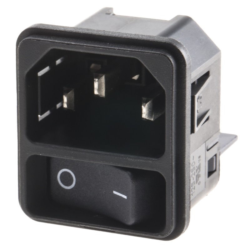 1 pcs - Schurter C14 Snap-In IEC Connector Male, 10A, 250 V