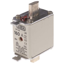 3 pcs - SIBA 160A NH Fuse, NH00, 500V ac