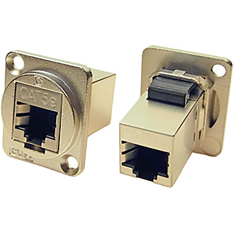 1 pcs - RS PRO Single-Port RJ45 Feedthrough Connector, Cat5e, Shielded
