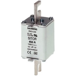 3 pcs - Siemens 450A NH Fuse, C00, 1kV, 110mm