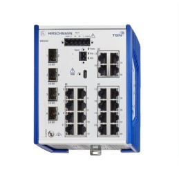 1 pcs - Hirschmann BOBCAT Series DIN Rail Mount Ethernet Switch, 24 RJ45 Ports, 1000 - 2500Mbit/s Transmission, 12 - 24V dc