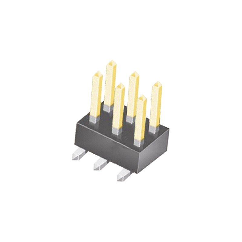 1 pcs - Samtec TSM Series Straight Surface Mount Pin Header, 6 Contact(s), 2.54mm Pitch, 2 Row(s), Unshrouded