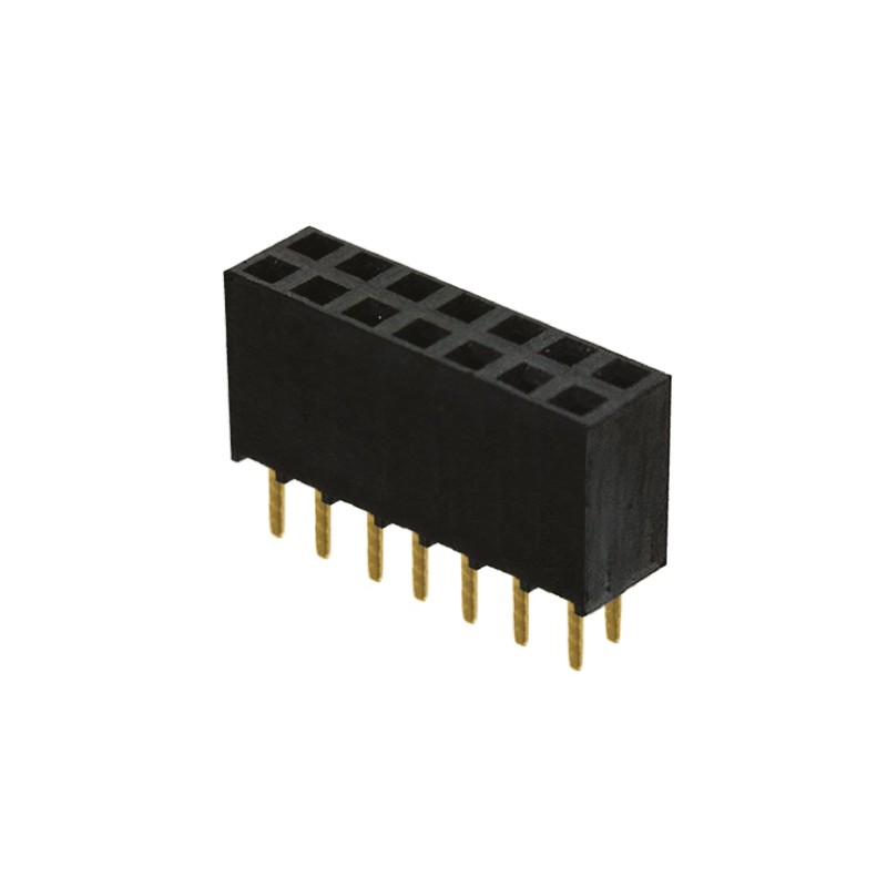 1 pcs - Samtec SSW Series Straight Through Hole Mount PCB Socket, 14-Contact, 2-Row, 2.54mm Pitch, Solder Termination