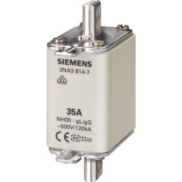 3 pcs - Siemens 100A NH Fuse, NH00, 500V ac