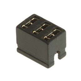 10 pcs - RS PRO Shorting Link Female Straight Black Open Top 3 Way 1 Row 2.54mm Pitch